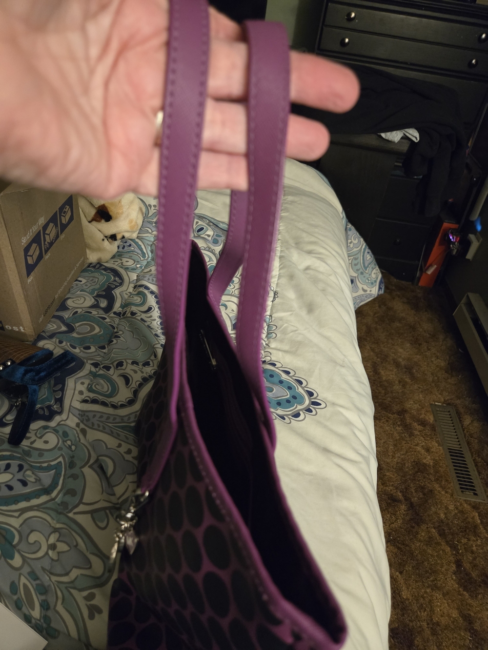 Michael Kors Purple Polka Dot Tote Bag - Picture 8 of 12